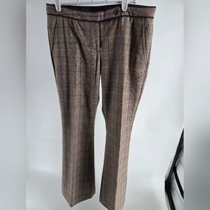 The Limited Windowpane Tweed Trousers Dress Flare Wool Pants Size 2 Drew Fit